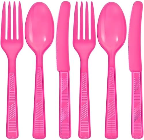 Party Dimensions Hot Pink Plastic Cutlery Set Pack of 48