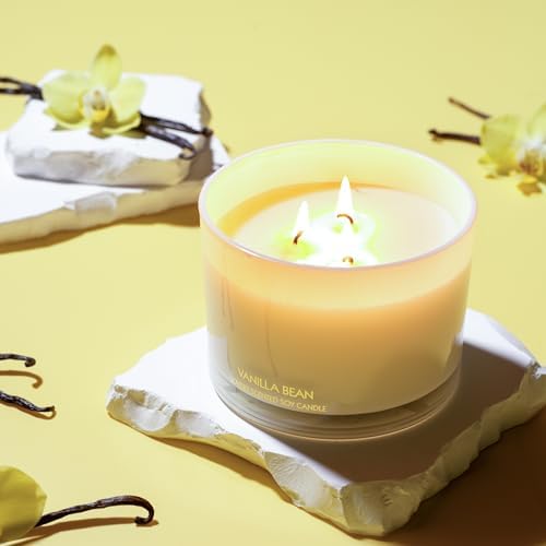 Luxury Vanilla Soy Candles 3 Wick Jar 50 Hour Burn