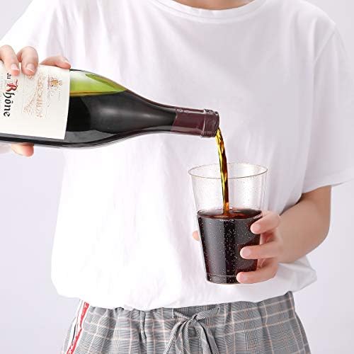 JOLLY CHEF 100 Pack 14 oz Gold Glitter Plastic Cups