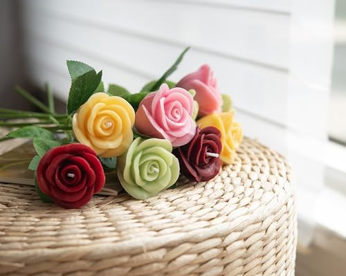 Rose Flower Aesthetic Scented Candle 50G Handmade Carved Soy Wax