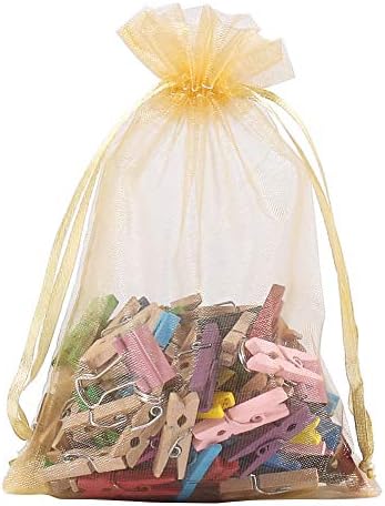 HRX Package 100pcs Gold Organza Gift Bags
