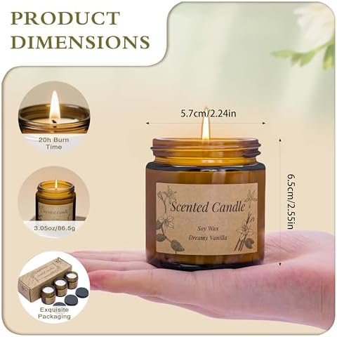 Rancco 3 Pack Scented Candles Set Vanilla Lavender Rose
