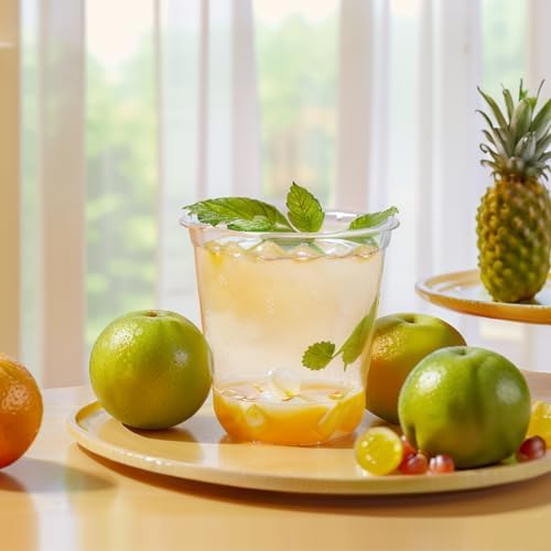 RMERVE 50 Pcs Clear 12oz Disposable Stemless Glasses