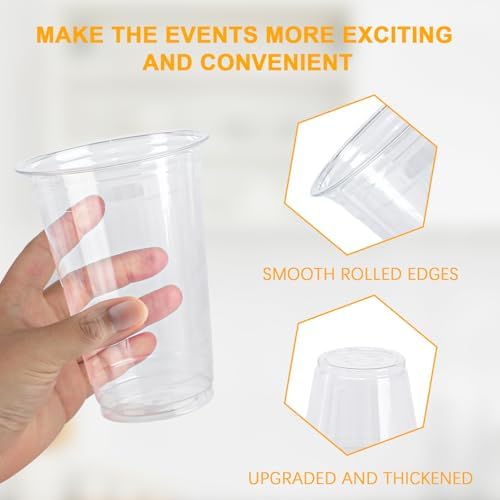 12 oz Clear Plastic Cups 300 Count Disposable Party Bulk