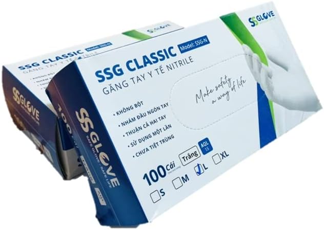 SSG Disposable Hand Protection Gloves 100 PcsBx White Large