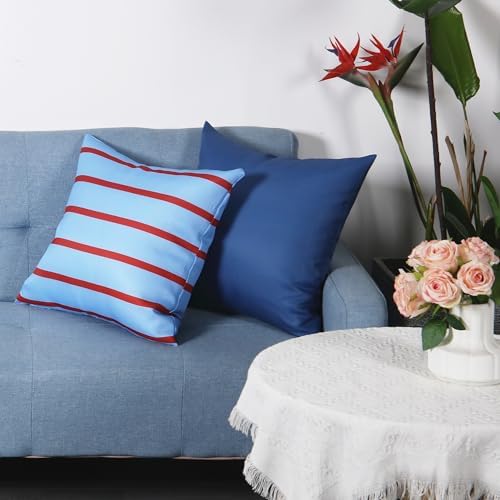 WHATWEARS 18x18 Inch Throw Pillows Set of 2 Navy Blue