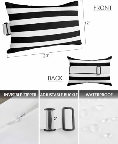 Adjustable Head Pillow with Elastic Strap for Garden and Chaise Lounge
