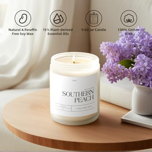 Peach Scented Soy Wax Candles for Home Stress Relief