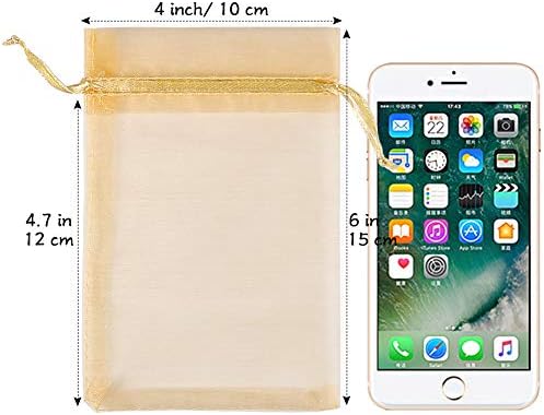 HRX Package 100pcs Gold Organza Gift Bags