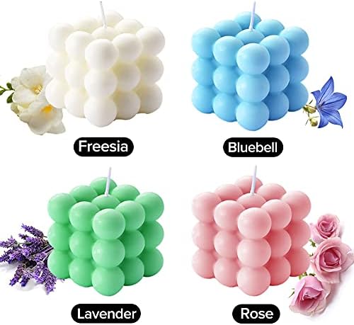 Scented Bubble Cube Candles with Freesia Scent