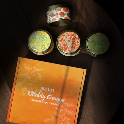HUANXI Orange Scented Candles Gift Set 4 Pack