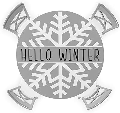 ZOE GARDEN Xmas Snowflake Round Waterproof Table Cover
