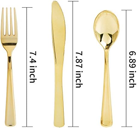 WDF 180 Piece Gold Plastic Cutlery Set