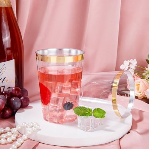 50 Pack 12 Oz Gold Plastic Cups for Parties and Weddings