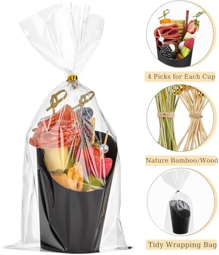 Ocmoiy 14 oz Kraft Paper Charcuterie Cups Pack