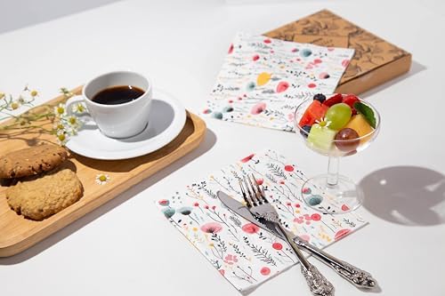 20 pcs Premium 3-Ply Floral Paper Napkins