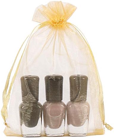 HRX Package 100pcs Gold Organza Gift Bags