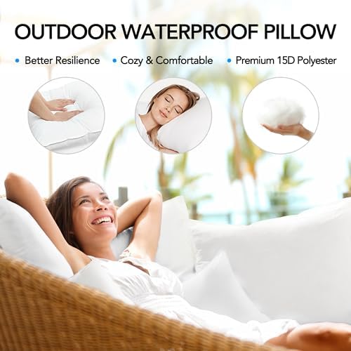 Deconovo Waterproof Outdoor Pillow Inserts Set of 2