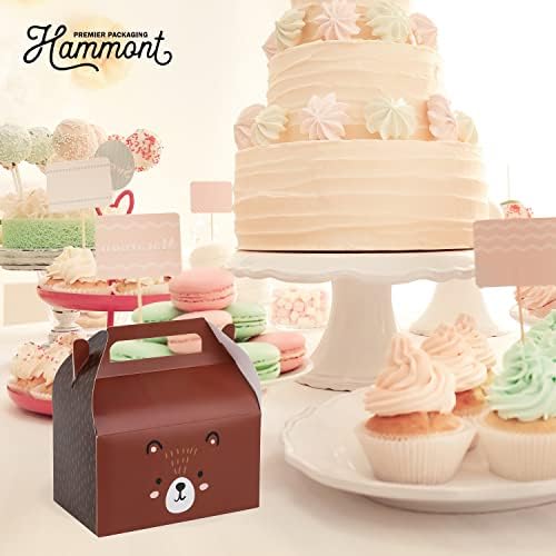 Teddy Bear Party Favor Box 10 Pack Brown Bear Themed