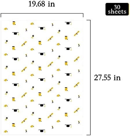 MR FIVE 30 Sheet Gold Cap Diploma Tissue Paper for Graduation