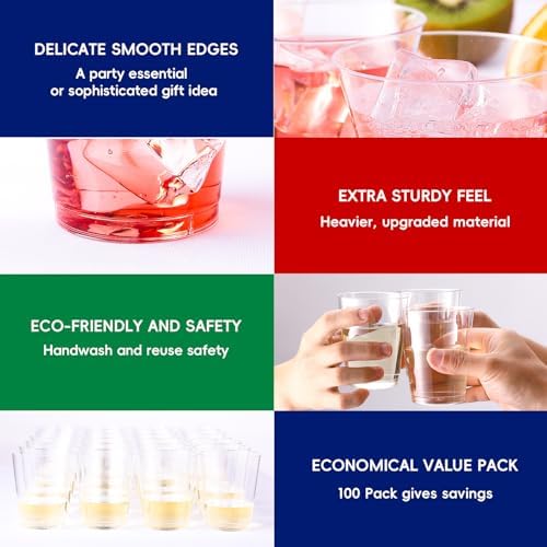 JOLLY CHEF 12 oz Clear Plastic Cups 100 Pack