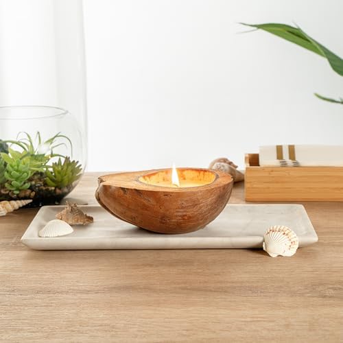 Restaurantware Coconut Shell Candle with Mango Scent