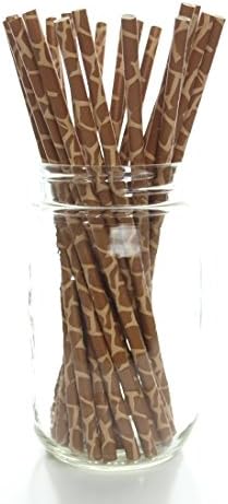 Food With Fashion Giraffe Print Straws - 25 Pack