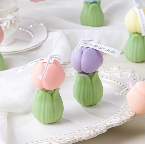 Tulip Flower Shaped Soy Wax Aromatherapy Candle Pink