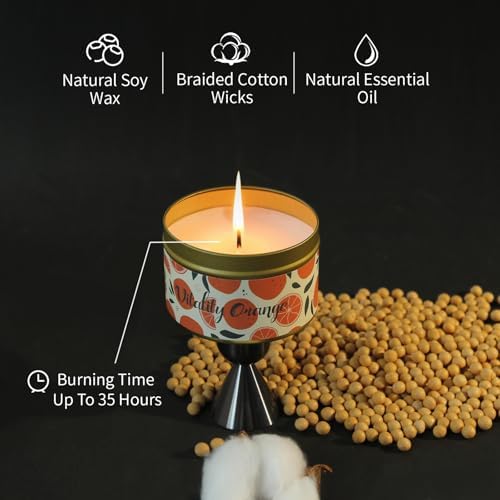 HUANXI Orange Scented Candles Gift Set 4 Pack
