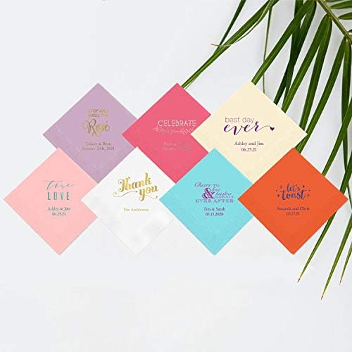 Weddingstar Personalized Cocktail Ivory Napkins 3-Ply 50 Pack