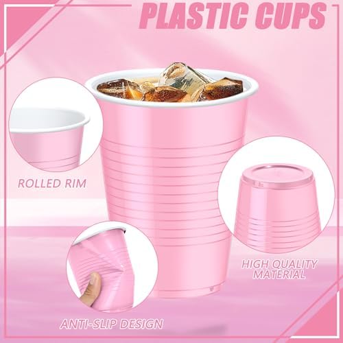 Dualshine 100 Pack Pink Plastic Cups 18 oz
