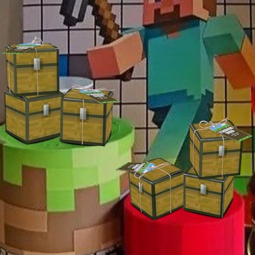 HOMEZZO Pixel Game Party Favor Boxes Set of 16