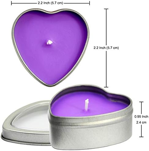 DEYBBY Scented Soywax Tea Light Candles Heart Shape 6 Hours Burn Time