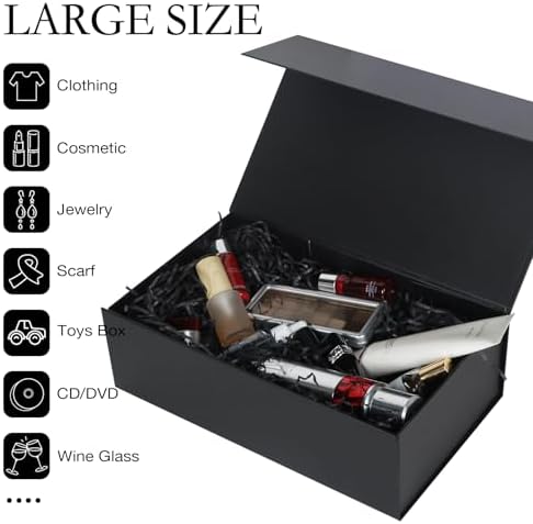 LFBOX Black Magnetic Gift Box 138x83x44 in 1 Pack