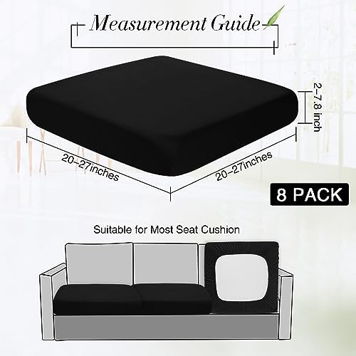 Newwiee 8Pcs Stretchy Outdoor Cushion Covers for Patio Furniture