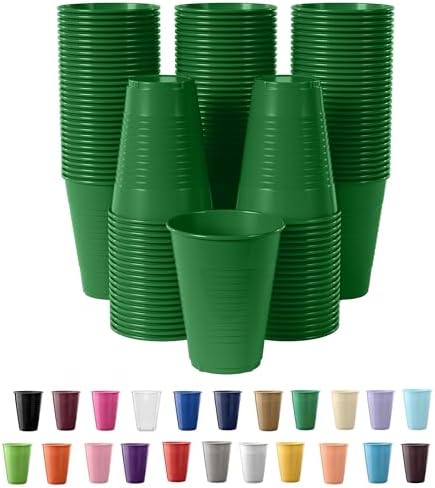 Exquisite 12 Oz Green Plastic Cups 50 Pack