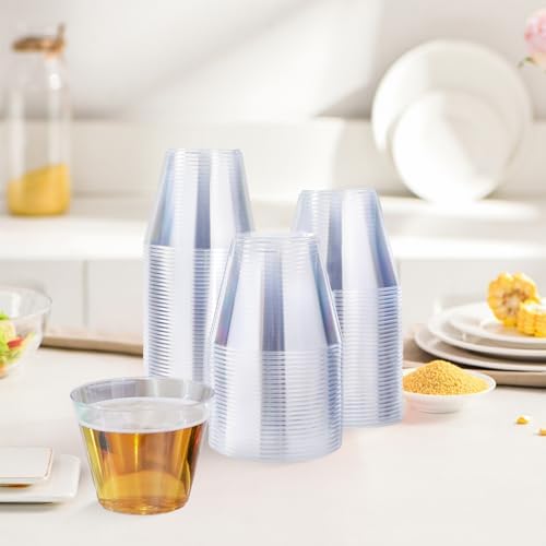 9 Oz Clear Plastic Cups 100 Pack for Events