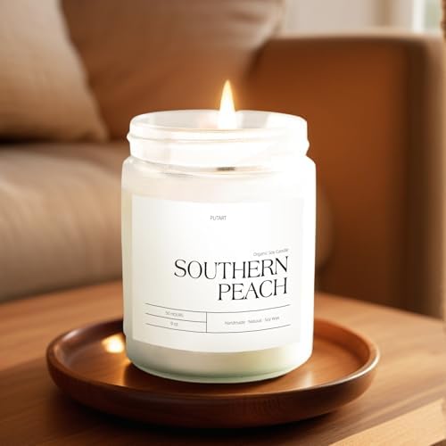Peach Scented Soy Wax Candles for Home Stress Relief