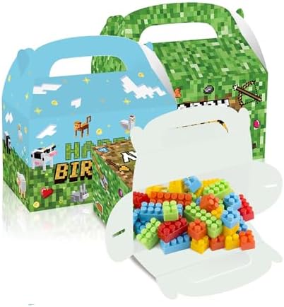 16 Piece Pixel Style Goodie Boxes for Birthday Parties