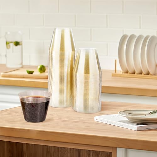 100 Count 9 Oz Gold Plastic Cups for Parties