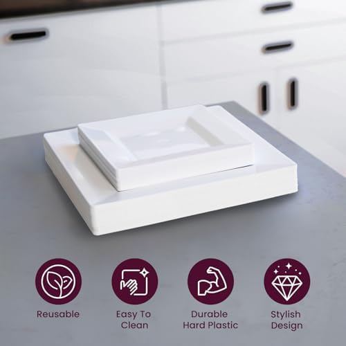 Ayas 60ct White Square Plastic Party Plates