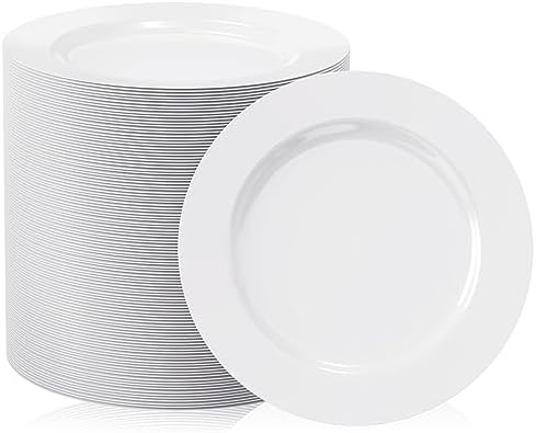 FOCUSLINE 100 Count White 7 Inch Plastic Plates