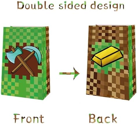 24 Pack Pixel Design Party Favor Bags for Kids and Adults