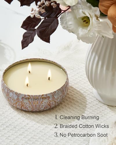 MSENSE Soy Scented Candles with 3 Wicks 12oz 40 Hours Burn