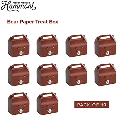 Teddy Bear Party Favor Box 10 Pack Brown Bear Themed