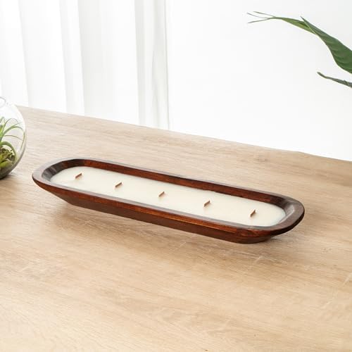 Coco Casa Wood Dough Bowl Candles with Wooden Wick