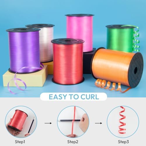 HimBen 500 Yards 316 Inch Curling Ribbon Red