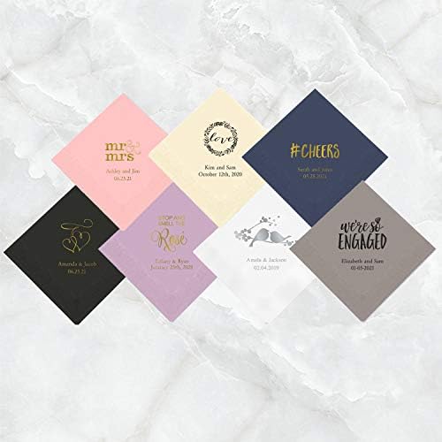 Weddingstar Personalized Cocktail Ivory Napkins 3-Ply 50 Pack