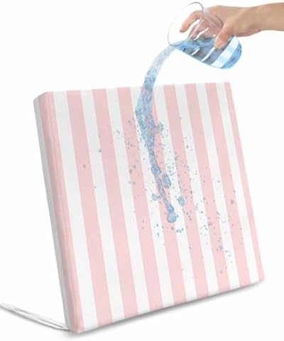Pink Striped Outdoor Cushion Covers Set of 2 - Waterproof Slipcover