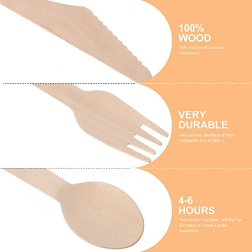 IMIKEYA 18-Piece Brown Kraft Paper Cutlery Set